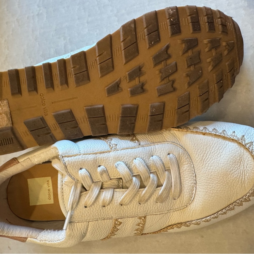 Dolce Vita White and Tan Sneakers